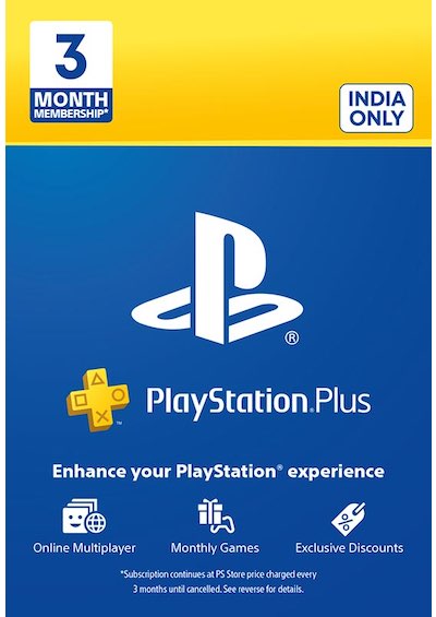 Sony PlayStation Plus 3 Month Membership (Indian PSN account)