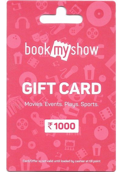 BookMyShow Rs. 1000
