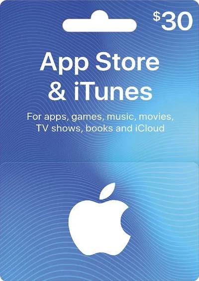 iTunes $30 USD Gift Card