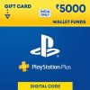 Rs. 5000 PlayStation Store (Gift Card / Wallet Top-up)