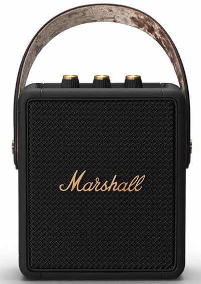 Marshall Stockwell II 20 Watt Wireless Bluetooth Portable Speaker (Black and Brass)