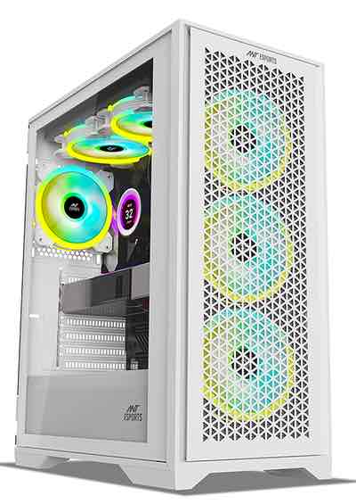 Ant Esports ICE-4000 RGB Mid Tower Gaming Cabinet (White)