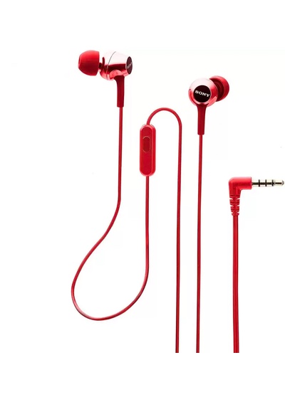 Sony MDR-EX155AP in-Ear Wired Headphones with Mic (Red)