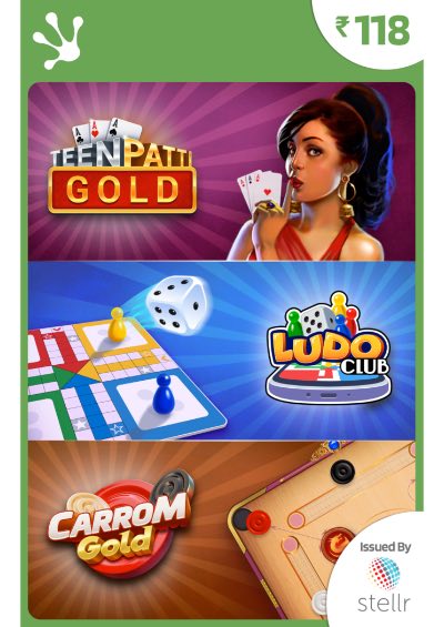 Ludo Carrom Teen Patti Gold Gift Card Rs 118